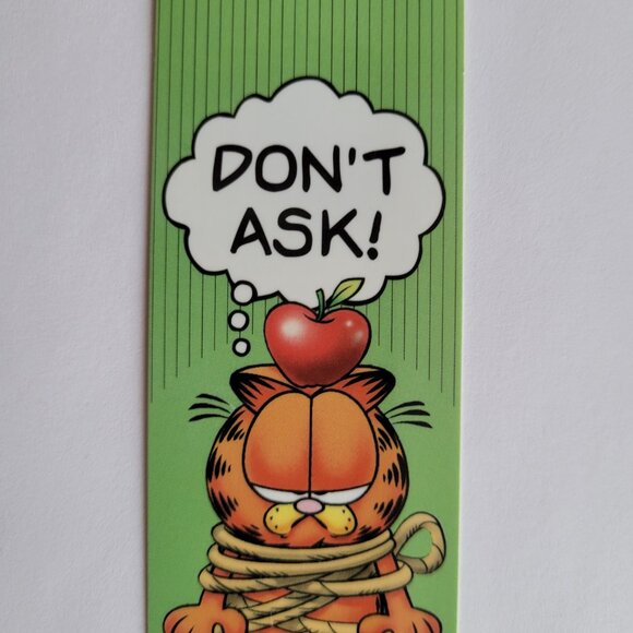 Vintage 1978 Garfield Bookmark Don't Ask Tassel Comic Cat apple KB 10324 70s 80s - Picture 5 of 15